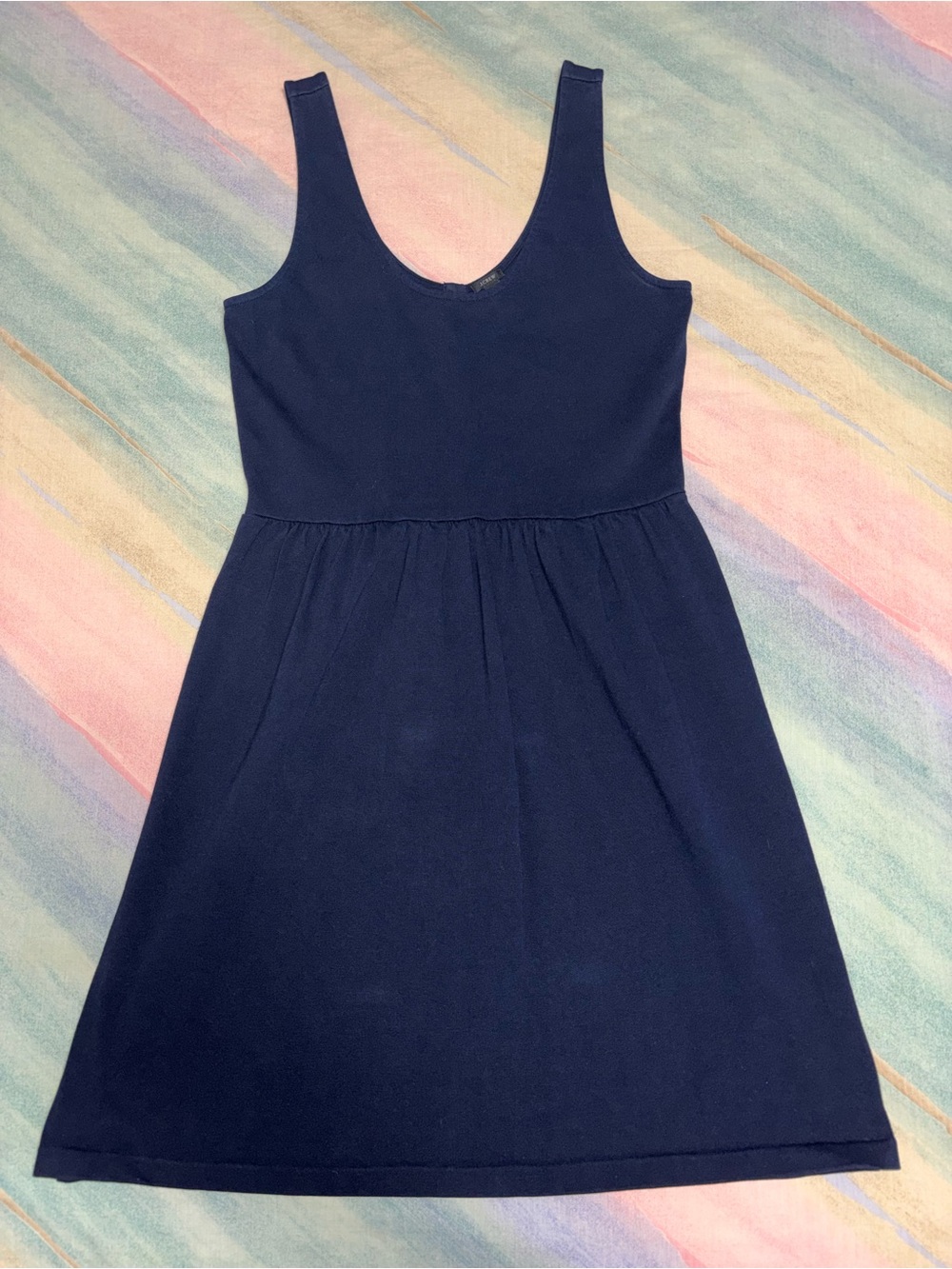 J. Crew  Sleeveless V-Neck Button back A-Line Mini Dress Navy size S